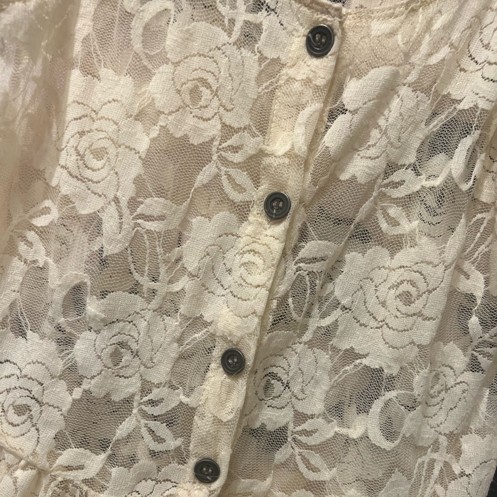 🍦Button-Front Ruffled Hem Top🍦 - Picture 2 of 5